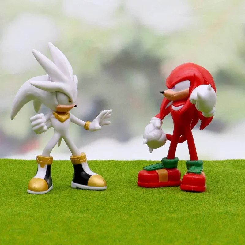 Figuras Silver y Knuckles 2 Figuras de 11 cm